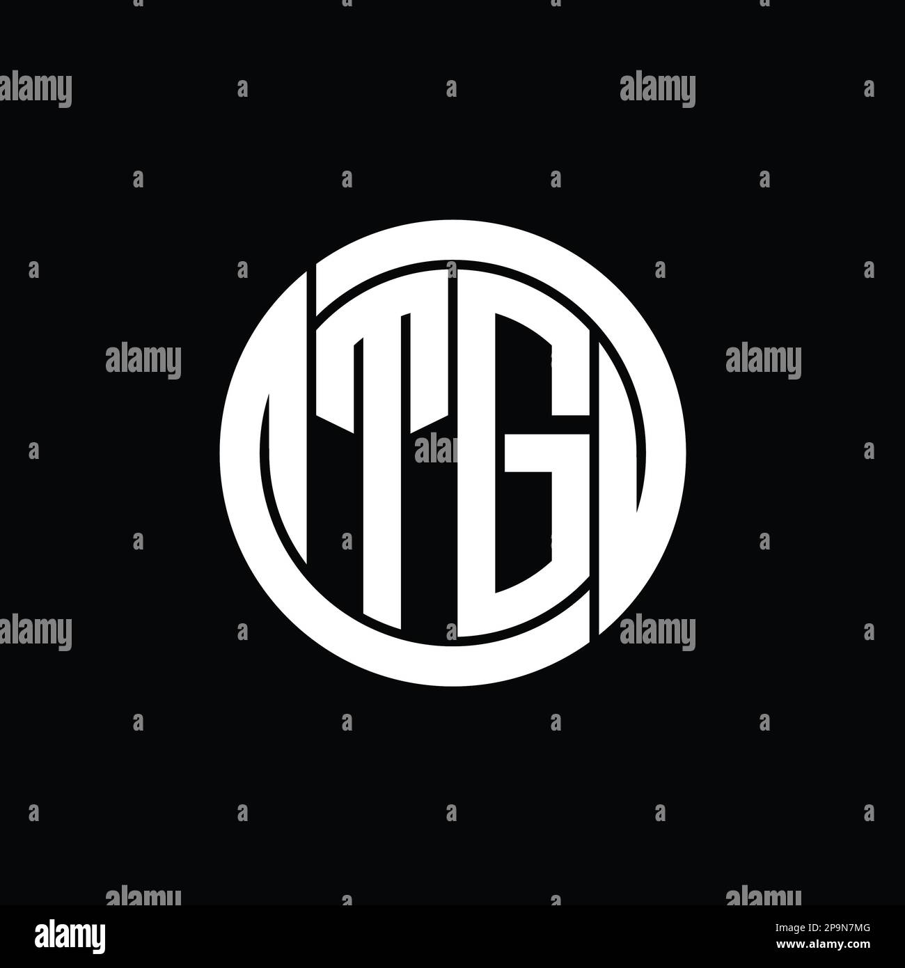 TG Logo monogramma scudo interno cerchio isolato forma immagini vettoriali modello di disegno Foto Stock