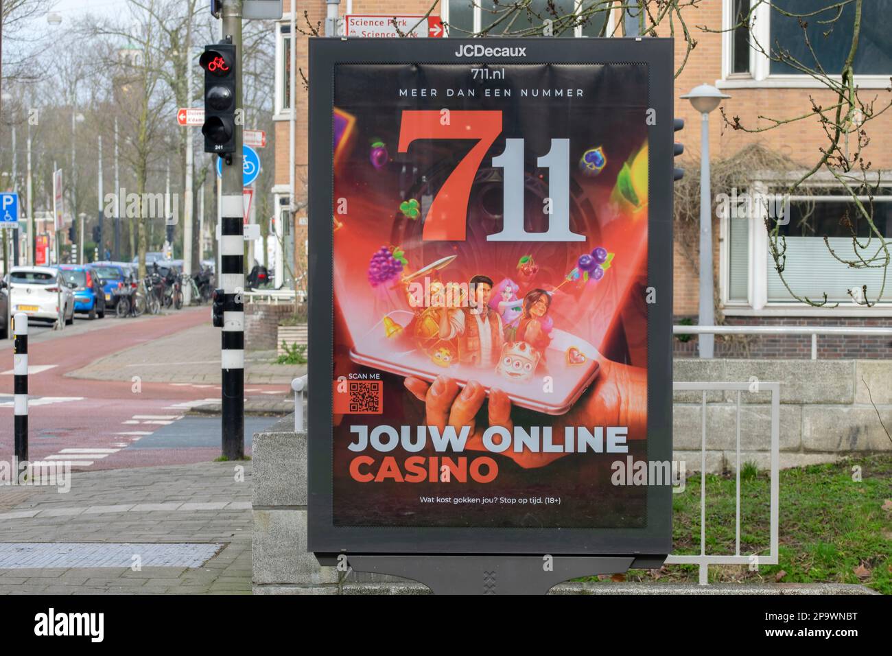 Billboard 711 Casino ad Amsterdam Paesi Bassi 8-3-2023 Foto Stock