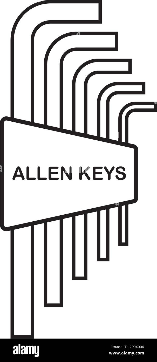 Disegno del simbolo dell'illustrazione del vettore delle chiavi Allen Illustrazione Vettoriale