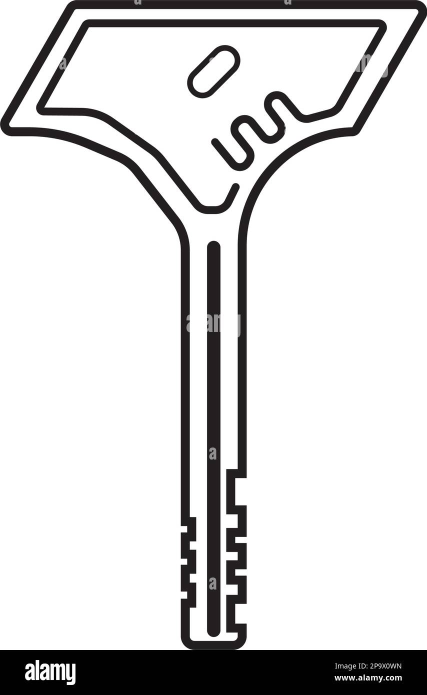 Icona chiave disegno grafico vettoriale simbolo tecnologia Illustrazione Vettoriale