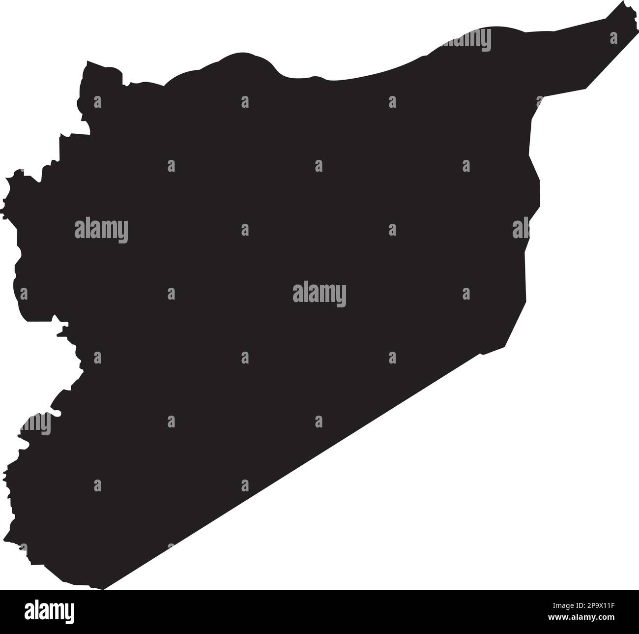 Disegno simbolo illustrazione vettore icona mappa Siria Illustrazione Vettoriale