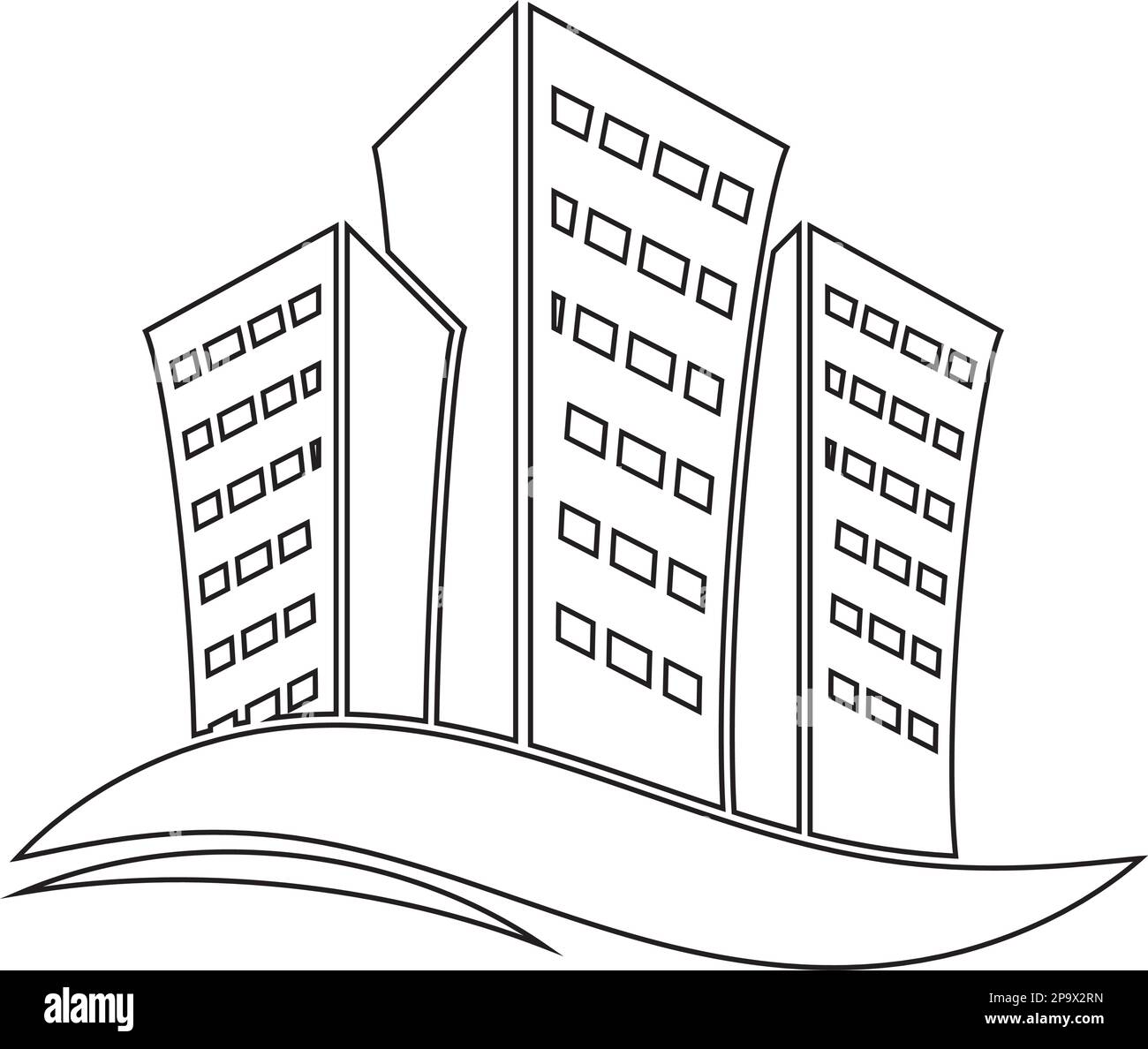 disegno del logo dell'illustrazione del vettore dell'icona dell'appartamento Illustrazione Vettoriale