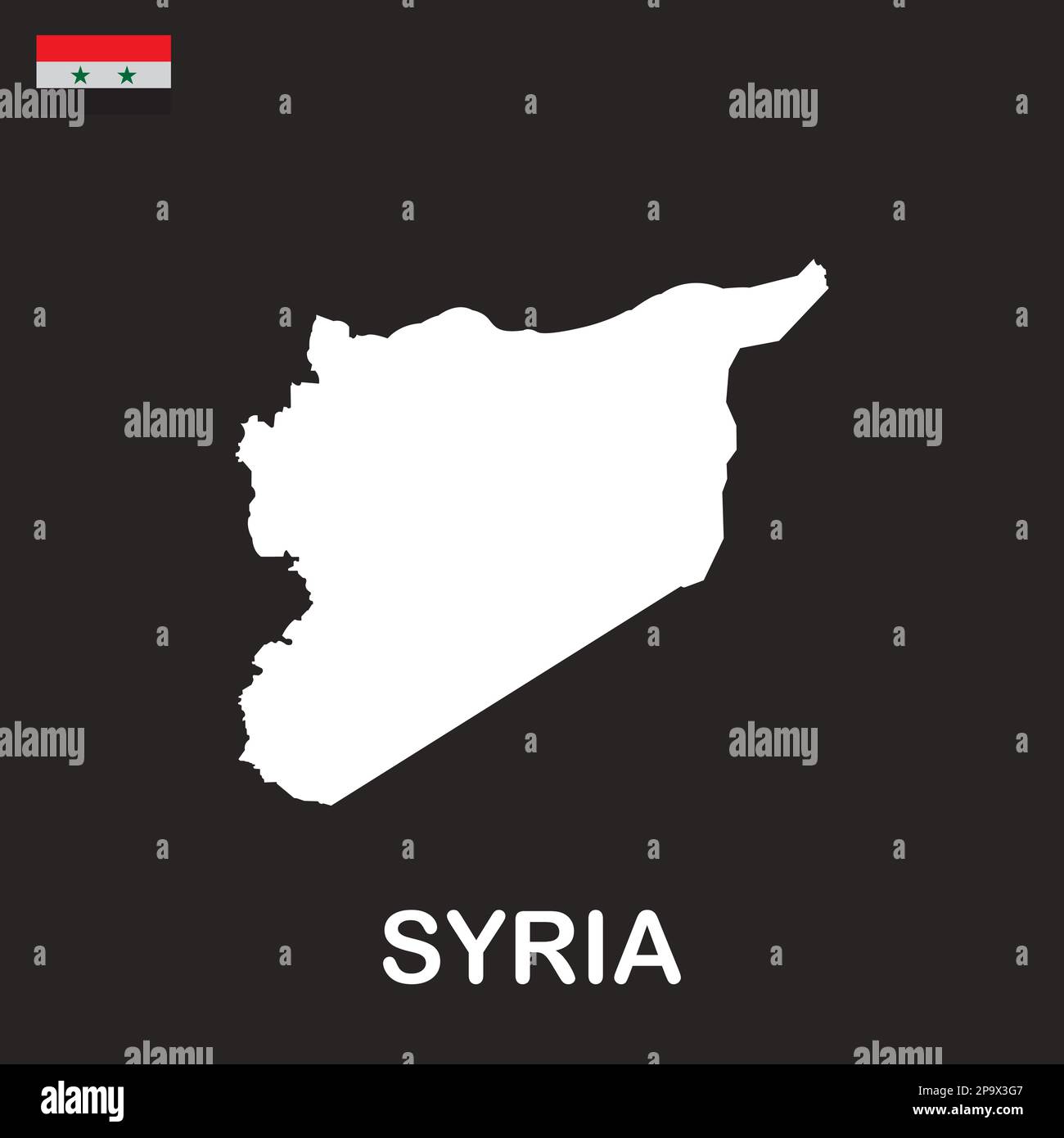 Disegno simbolo illustrazione vettore icona mappa Siria Illustrazione Vettoriale