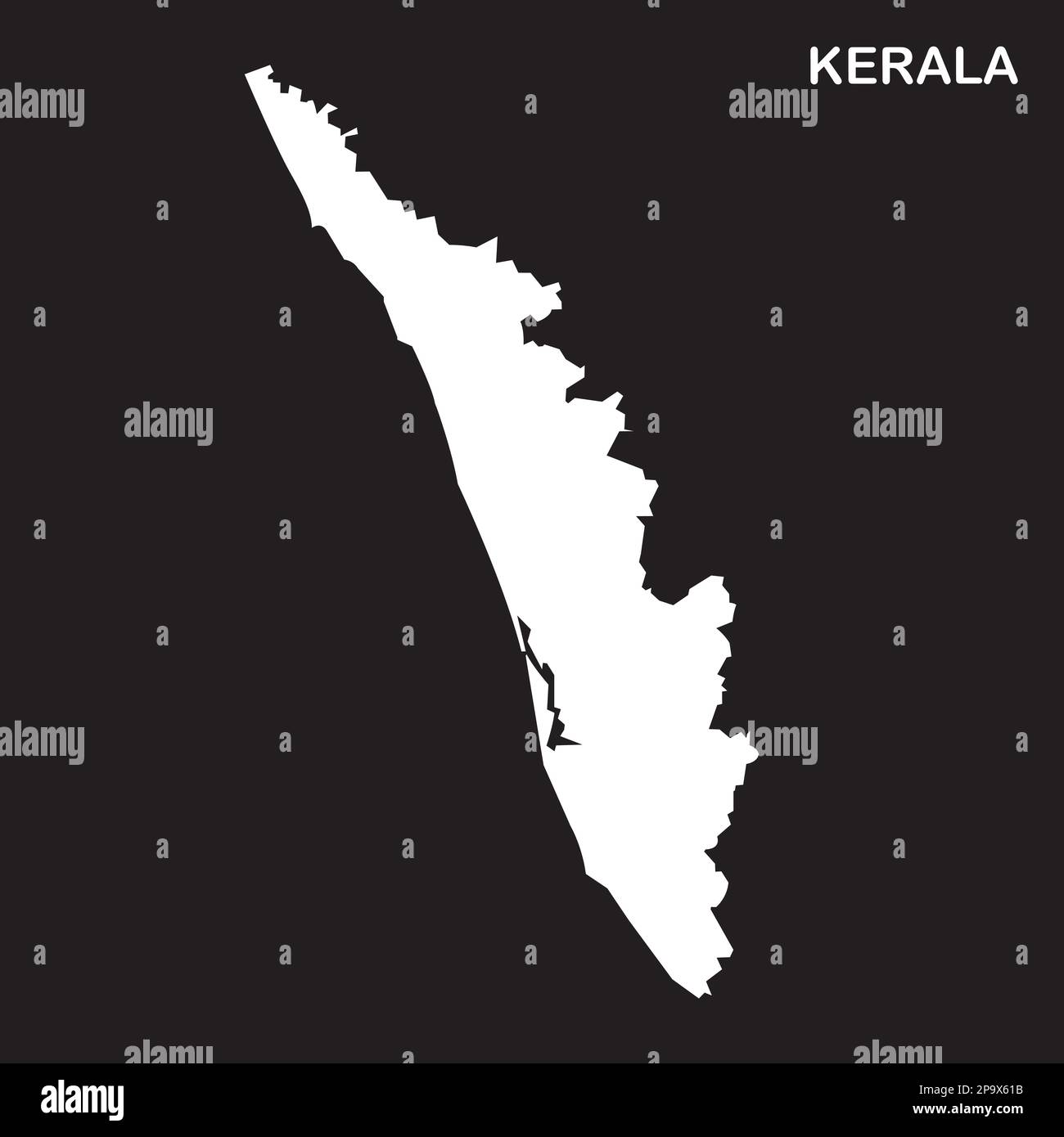 INDIA o KERALA mappa di stato icona.disegno di simbolo di illustrazione del vettore Illustrazione Vettoriale