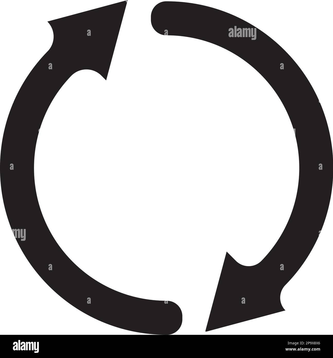 Rotazione ciclica, ricorrenza di riciclo, rinnovo. Illustrazione dell'icona vettore piatto Illustrazione Vettoriale