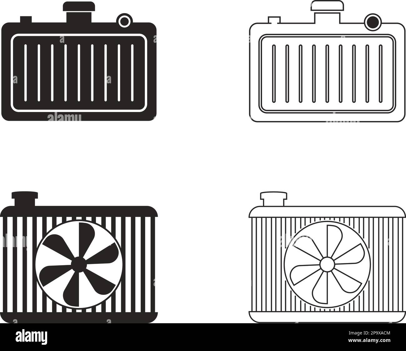 radiatore per auto icona vettoriale illustrazione simbolo disegno eps 10 Illustrazione Vettoriale