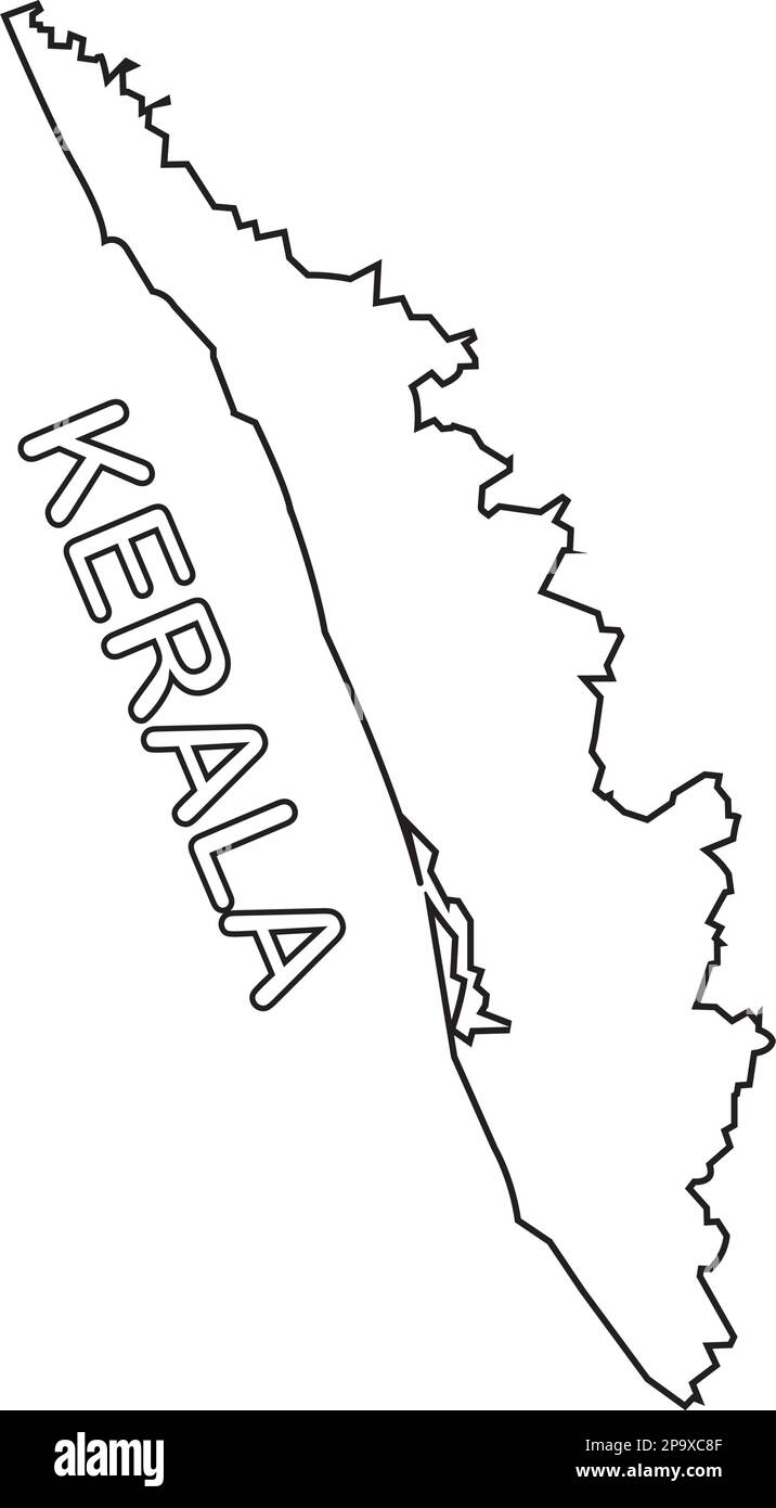 INDIA o KERALA mappa di stato icona.disegno di simbolo di illustrazione del vettore Illustrazione Vettoriale
