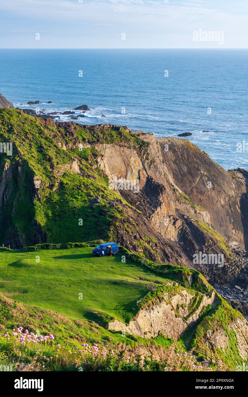 Hartland Quay, Devon, Inghilterra, Regno Unito, Europa Foto Stock