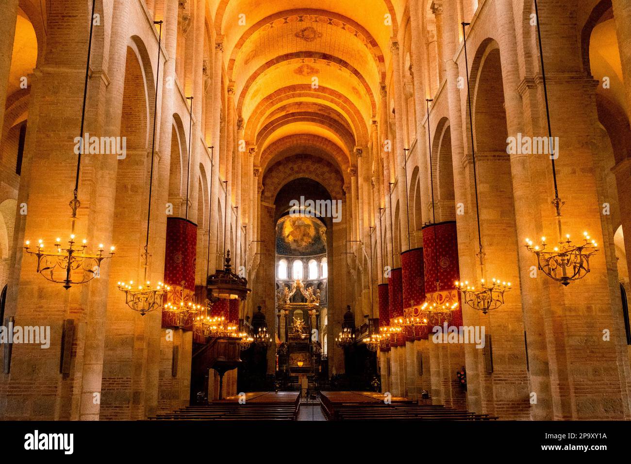 Basilique Saint-Sernin de Toulouse, Tolosa, Francia Foto Stock