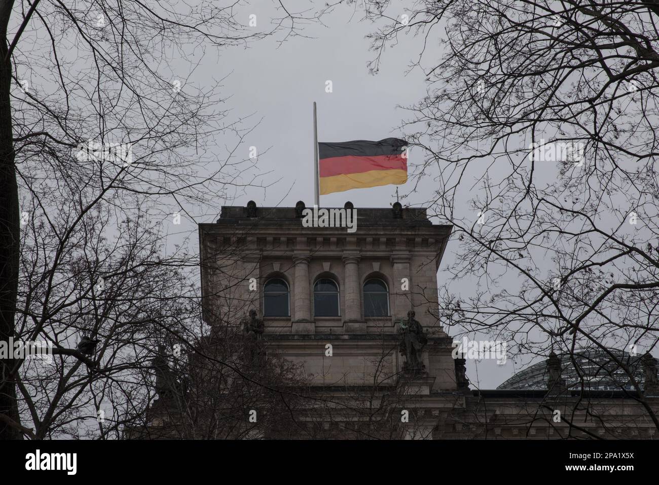 Berlino, Germania. 11th Mar, 2023. L'edificio del Reichstag a Berlino, sede del Bundestag, il 11 marzo 2023. (Foto di Michael Kuenne/PRESSCOV/Sipa USA) Credit: Sipa USA/Alamy Live News Foto Stock