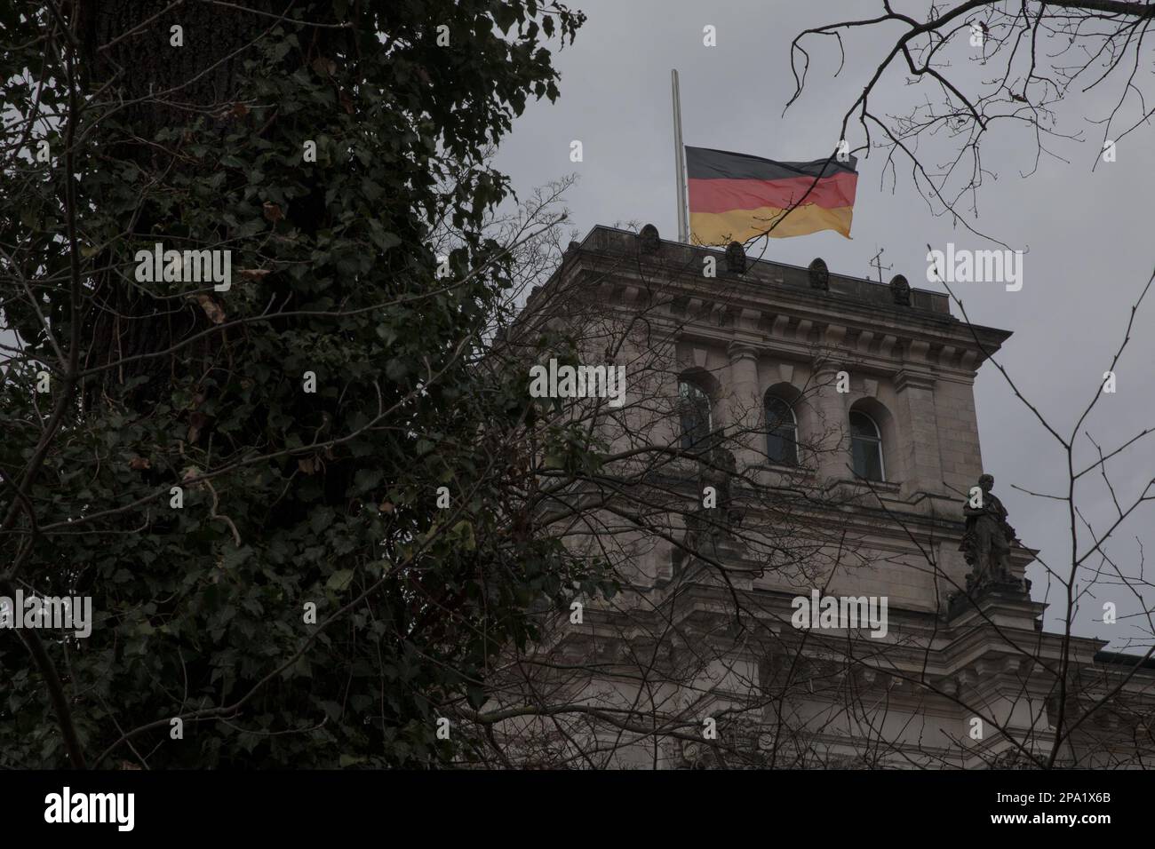 Berlino, Germania. 11th Mar, 2023. L'edificio del Reichstag a Berlino, sede del Bundestag, il 11 marzo 2023. (Foto di Michael Kuenne/PRESSCOV/Sipa USA) Credit: Sipa USA/Alamy Live News Foto Stock