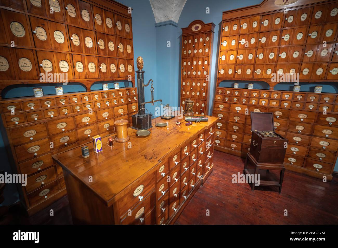 Museo della Farmacia tedesca interno al Castello di Heidelberg - Heidelberg, Germania Foto Stock