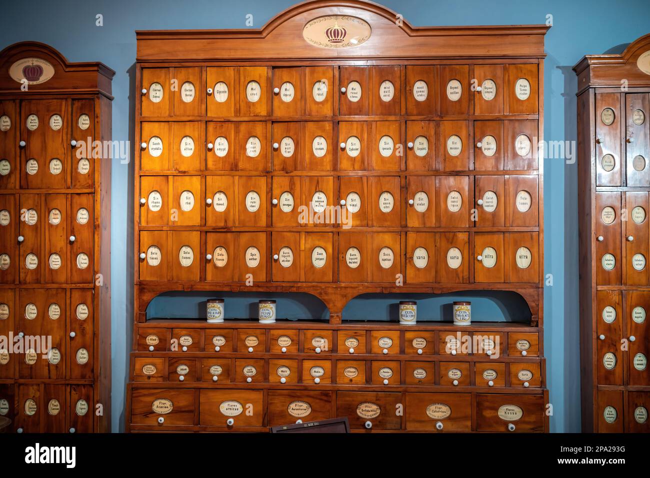 Museo della Farmacia tedesca interno al Castello di Heidelberg - Heidelberg, Germania Foto Stock