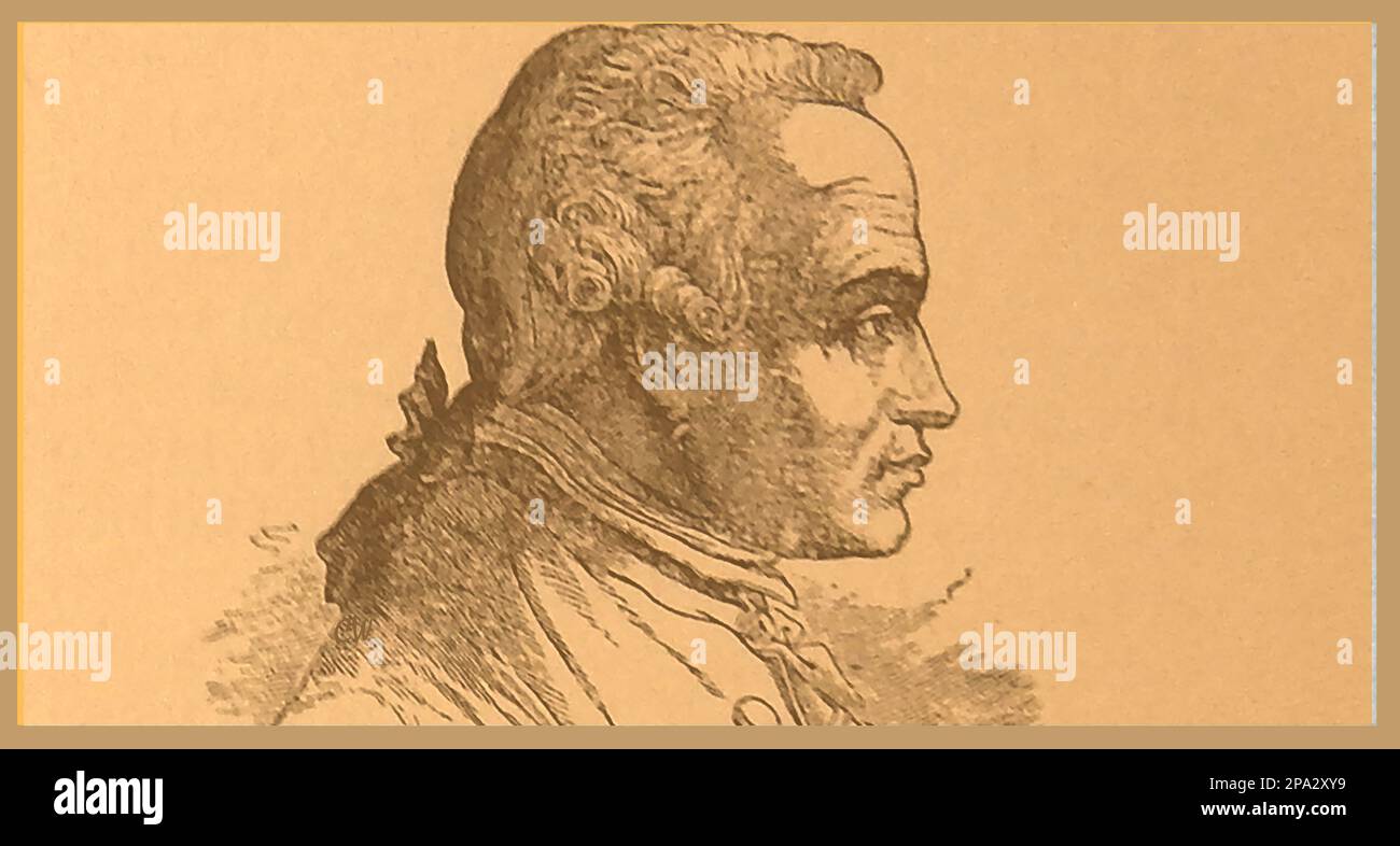 Un ritratto britannico inciso nel 19th ° secolo di Un ritratto del 19th ° secolo di Immanuel Kant , filosofo tedesco, nato e morto in Prussia (1724-1804). ---- Ein britisches Porträt aus dem 19. Jahrhundert von Immanuel Kant, deutscher Philosoph, geboren und gestorben in Preußen (1724-1804). Foto Stock