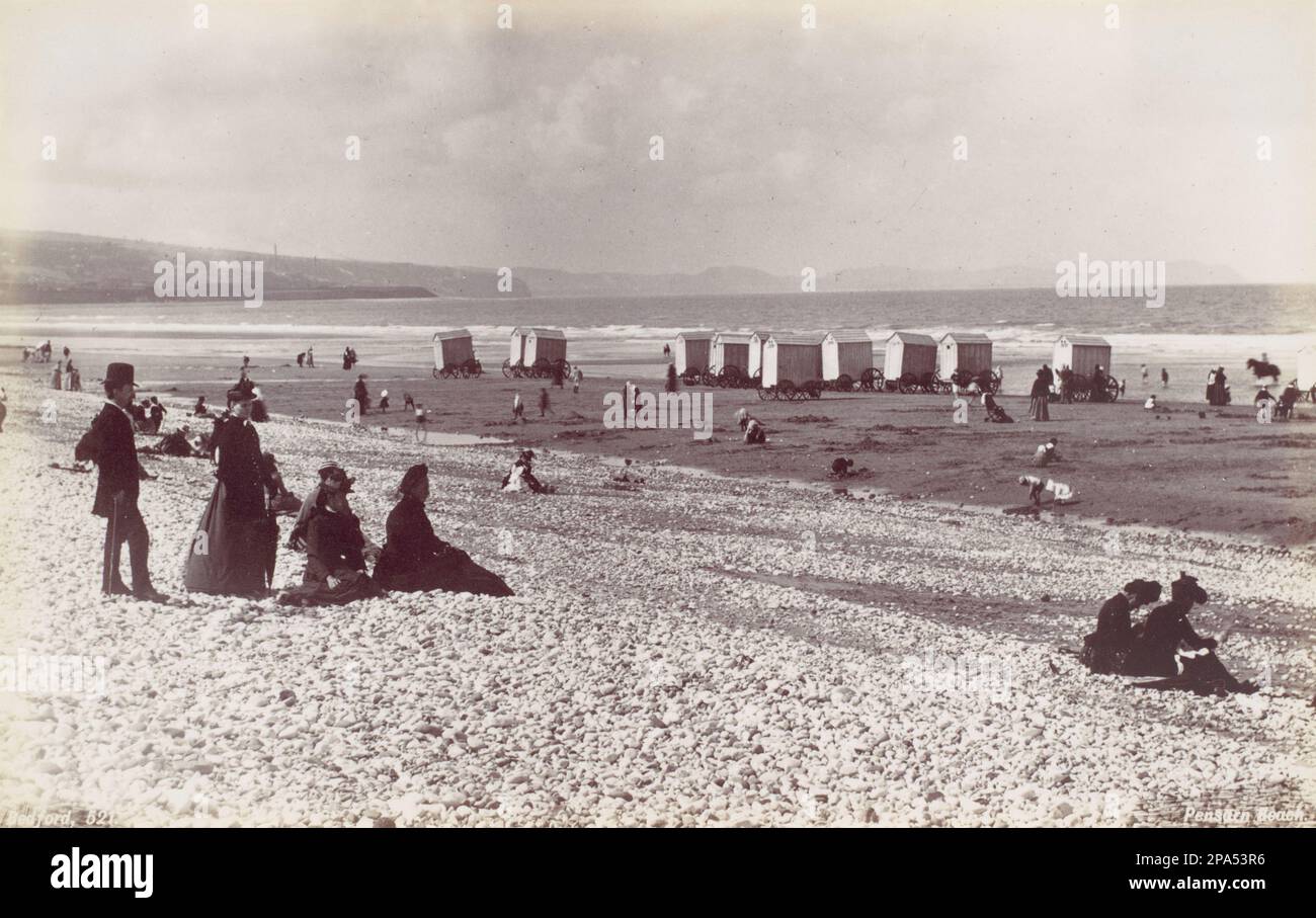Francis Bedford - Pensarn Beach, Abergele, Galles - 1870's. Foto Stock