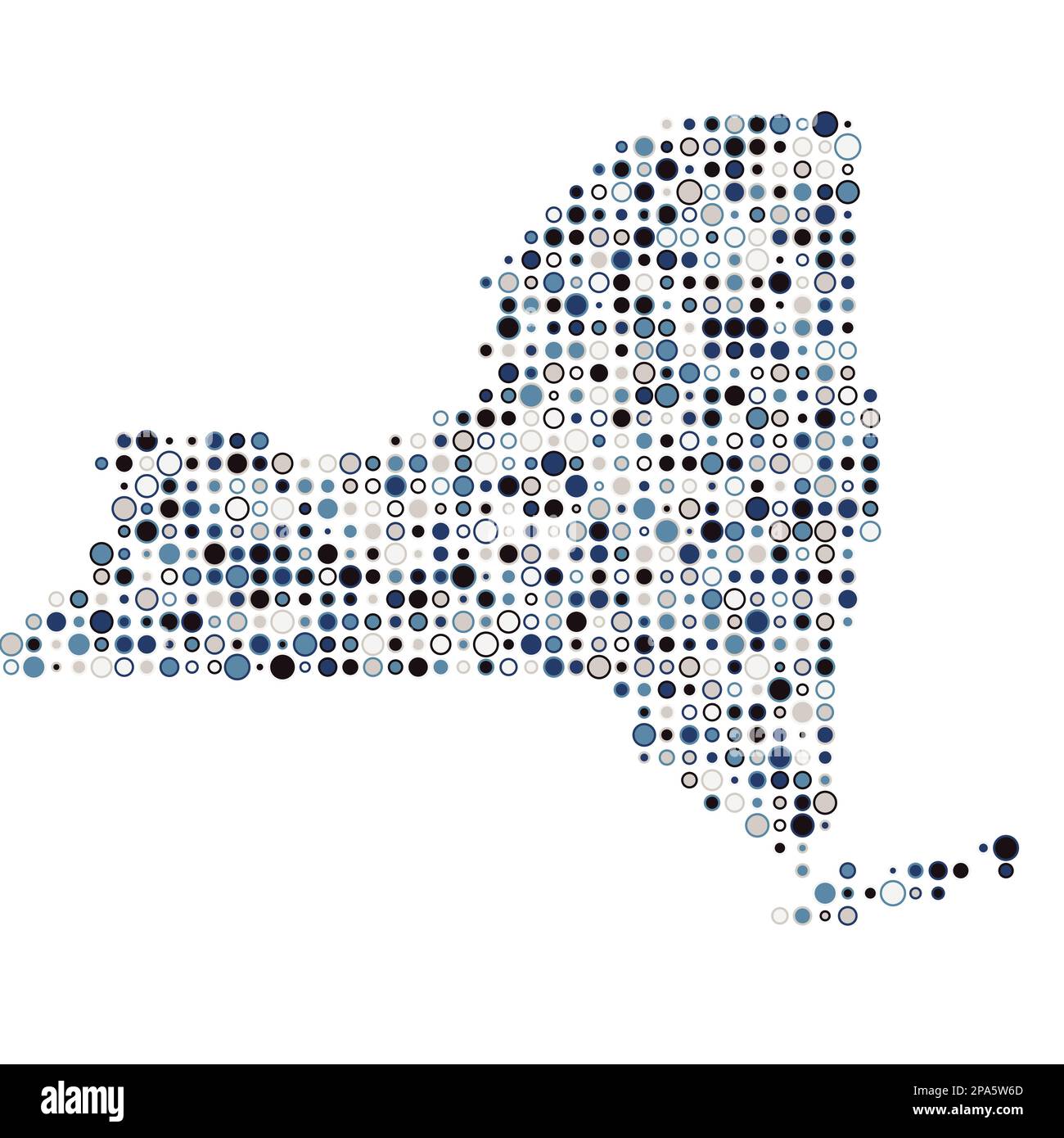 New york Map Silhouette pixelated generative pattern Illustration Illustrazione Vettoriale