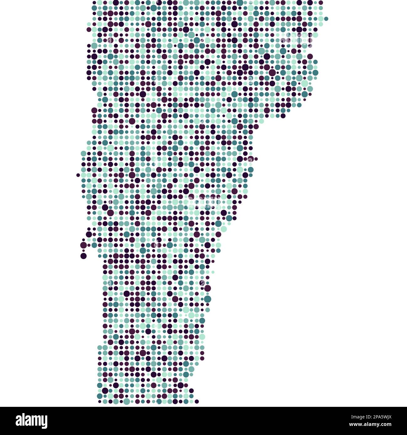 Vermont Map Silhouette pixelated modello generativo illustrazione Illustrazione Vettoriale