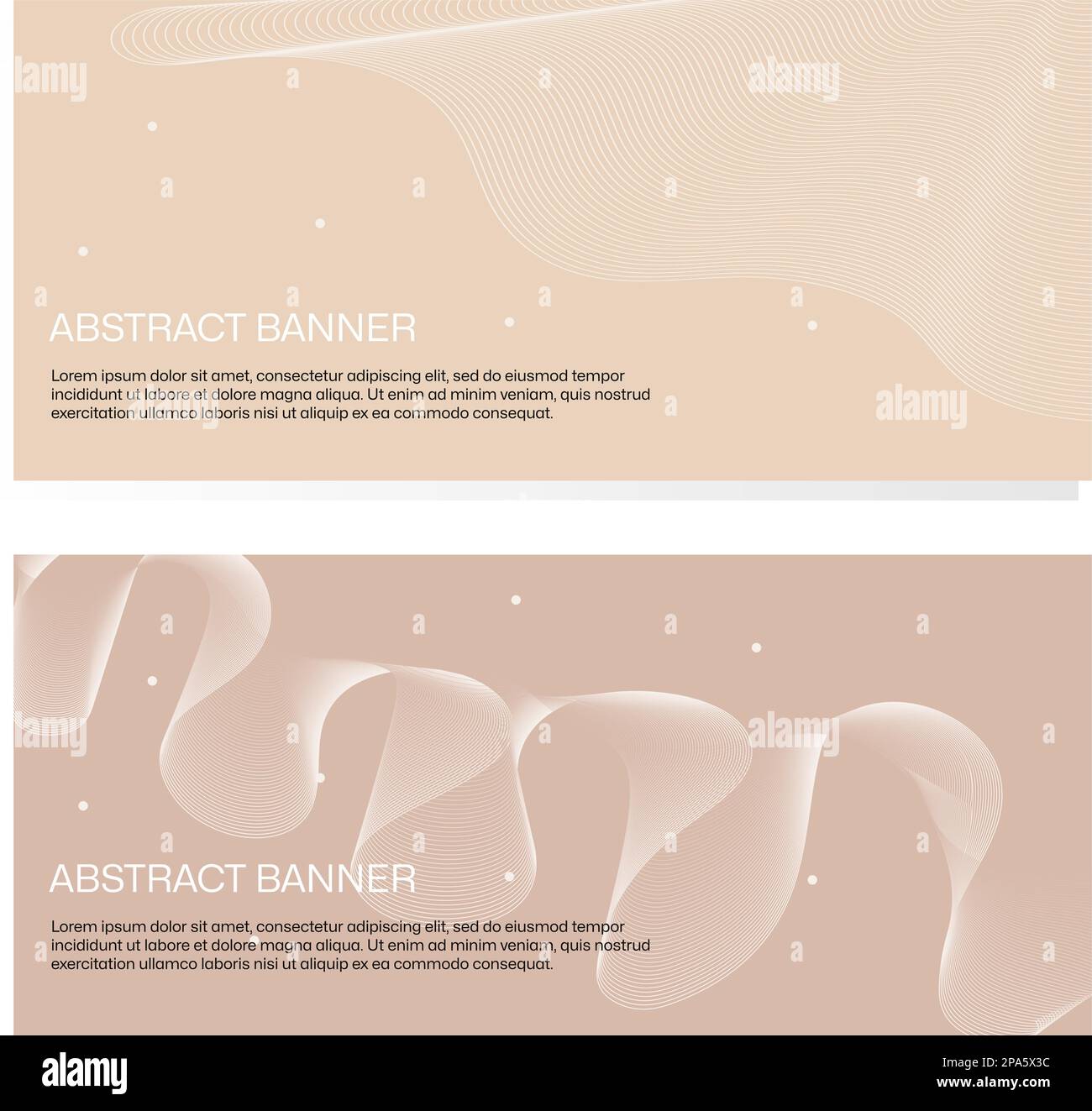 Modello per banner astratto con belle linee ondulate e semplici forme geometriche, design moderno Illustrazione Vettoriale