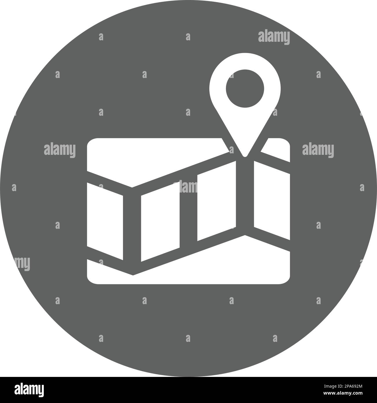 Percorso, simbolo dell'icona della mappa per l'utilizzo su app mobili, supporti di stampa e web design o qualsiasi tipo di progetto di progettazione. Illustrazione Vettoriale