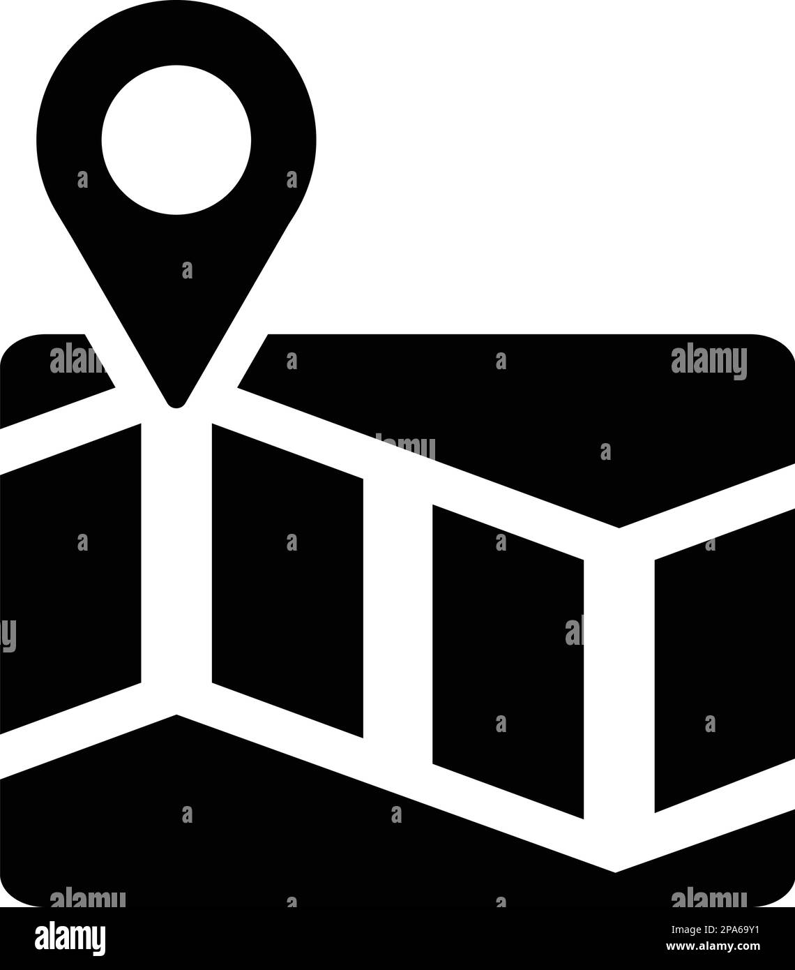 Percorso, simbolo dell'icona della mappa per l'utilizzo su app mobili, supporti di stampa e web design o qualsiasi tipo di progetto di progettazione. Illustrazione Vettoriale
