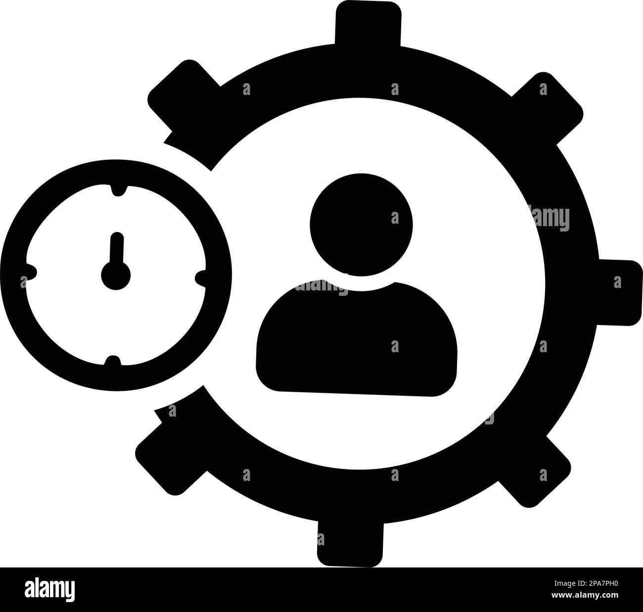 L'icona delle impostazioni di produttività è isolata su sfondo bianco. Utilizzo per grafica e web design o scopi commerciali. File EPS vettoriale. Illustrazione Vettoriale