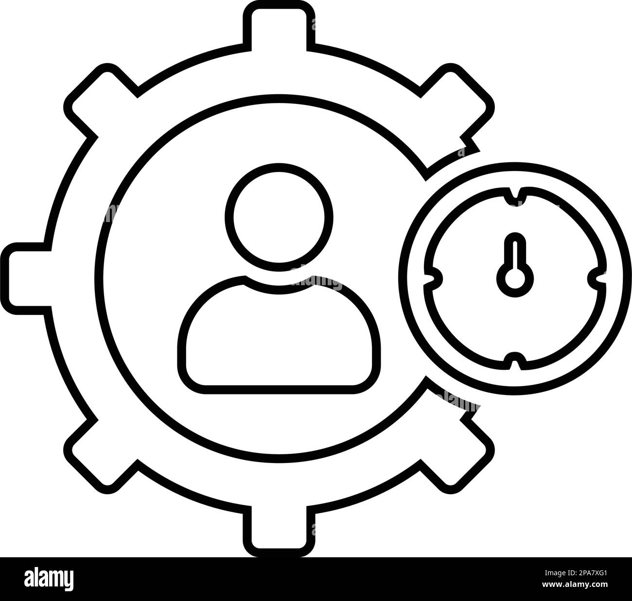 L'icona delle impostazioni di produttività è isolata su sfondo bianco. Utilizzo per grafica e web design o scopi commerciali. File EPS vettoriale. Illustrazione Vettoriale