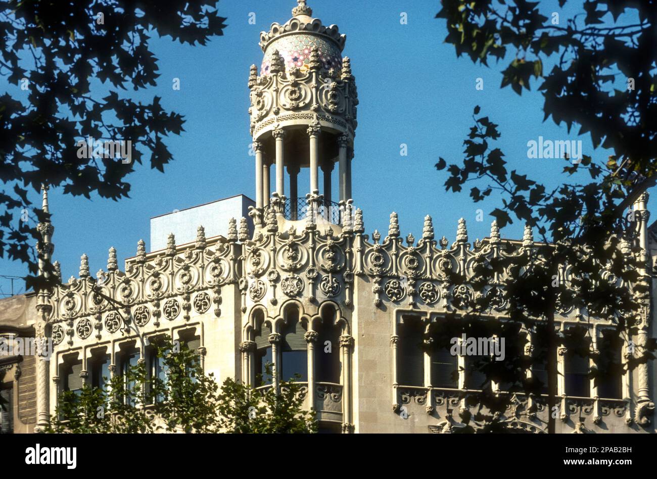 Casa Lleo Morera dell'architetto modernista Lluís Domènech i Montaner. Parte della Manzana de la Discordia di Barcellona. Foto Stock
