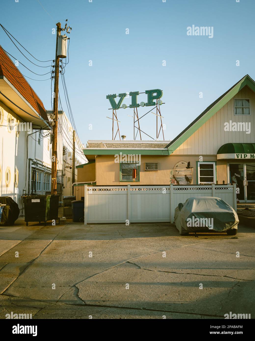 V.I.P. Cartello Family Motel vintage, Wildwood Crest, New Jersey Foto Stock