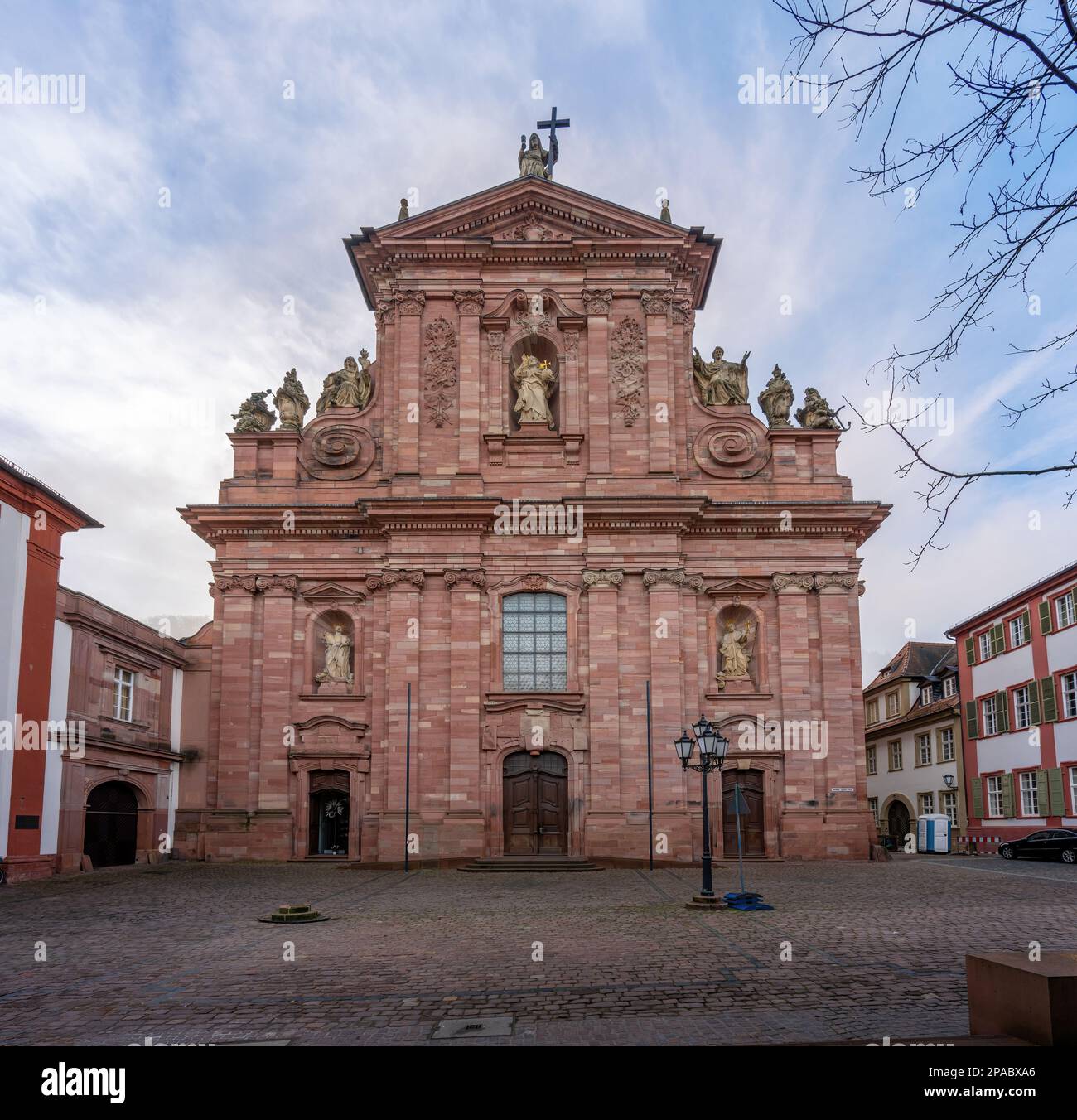 Jesuitenkirche (Chiesa Gesuita) facciata - Heidelberg, Germania Foto Stock
