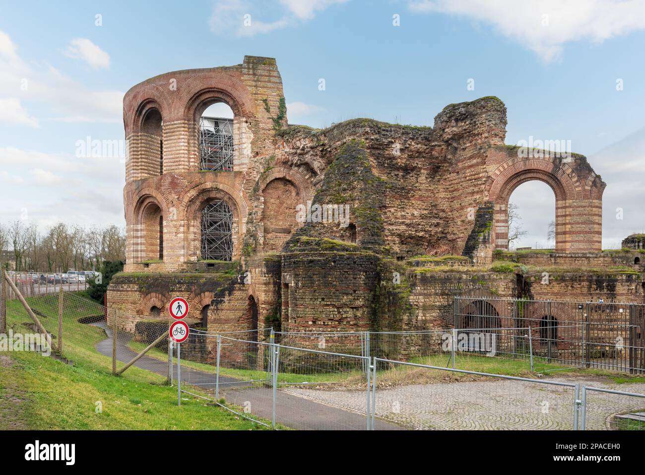 Rovine delle terme imperiali di Treviri (Kaiserthermen) - Treviri, Germania Foto Stock