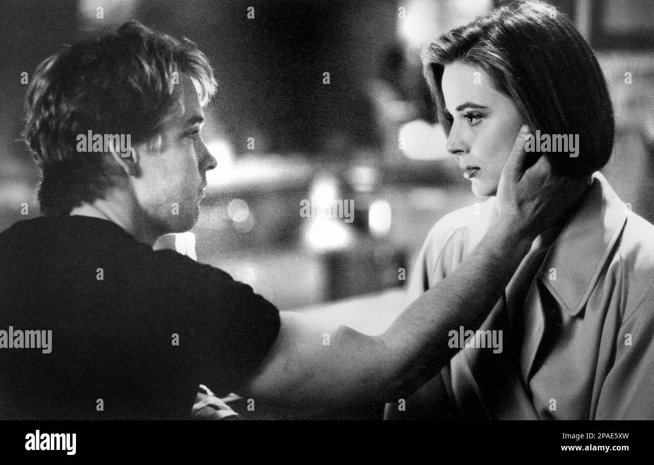 D.B. Sweeney, Lara Harris, on-set of the Film, 'No Man's Land', Orion Pictures, 1987 Foto Stock