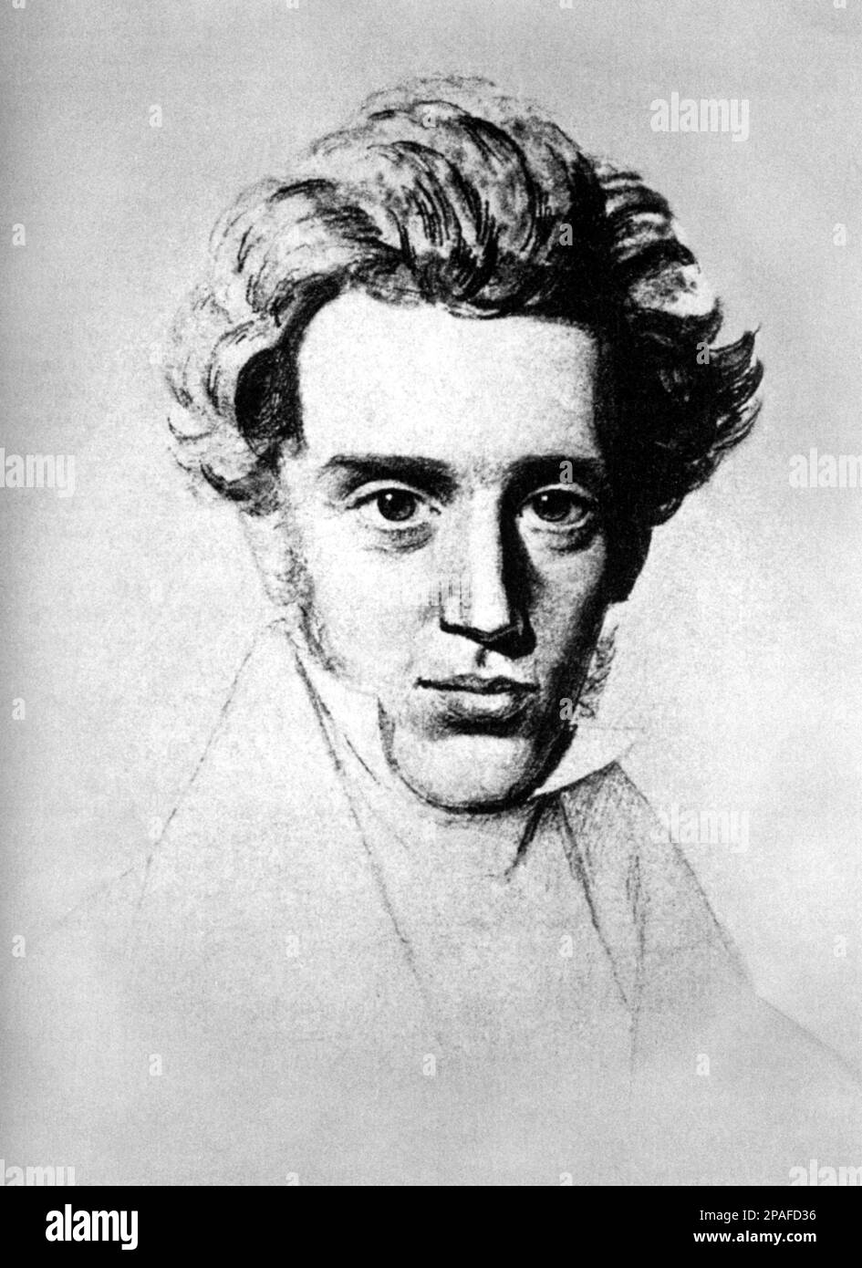 1840 ca: Il filosofo danese e il teologo SOEREN Aabye KIERKEGAARD (Copenaghen 1813-1855). Copenaghen , Det Kongelige Bibliotek - SCRITTORE - LETTERATO - SCRITTORE - LETTERATURA - LETTERATURA - PENSATORE - THINKER - FILOSOFO - FILOSOFO - FILOSOFIA - FILOSOFIA - RITRATO - colletto - colletto ---- ARCHIVIO GBB Foto Stock