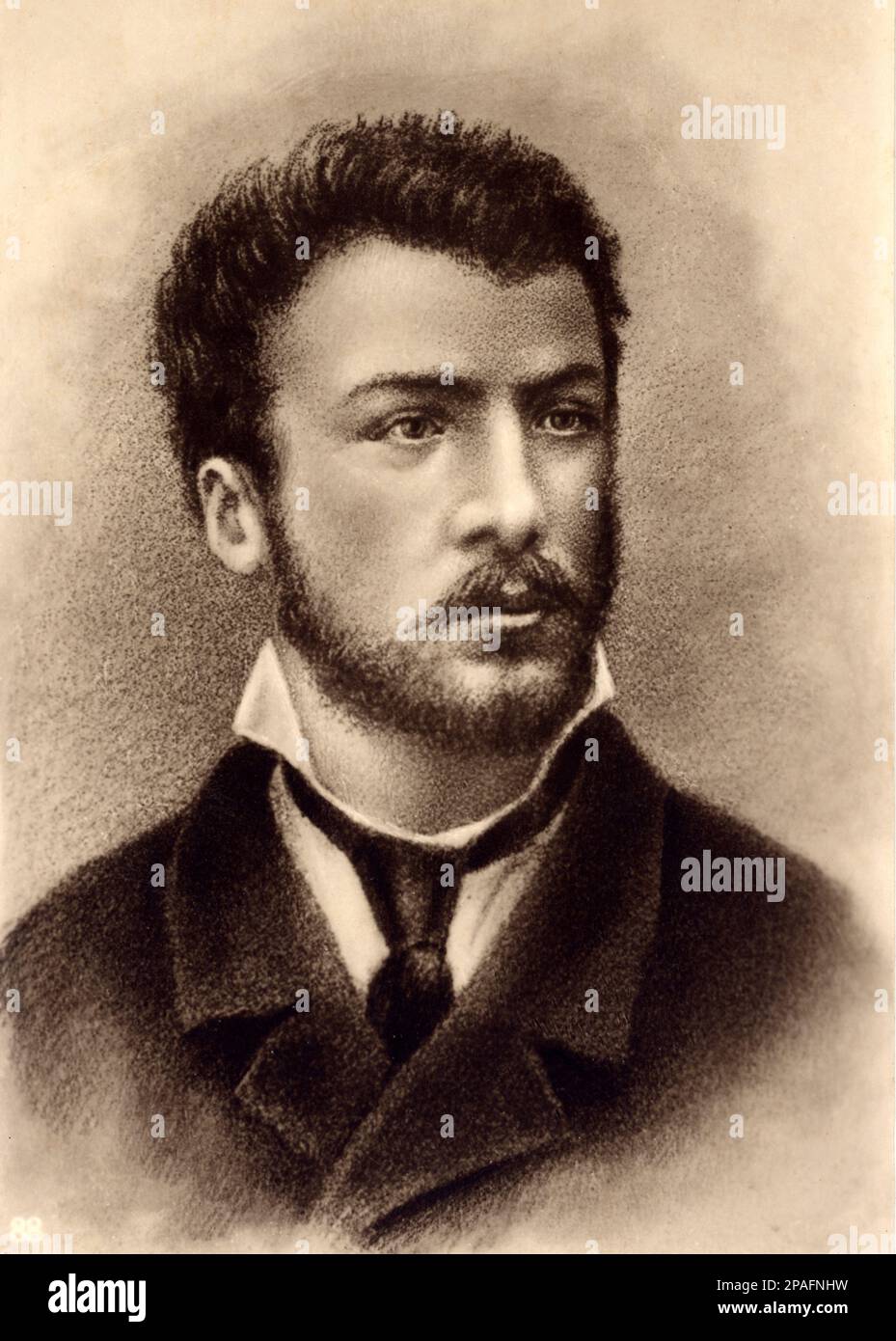 Guglielmo OBERDAN ( Italianizzazione del nome originale Wilhelm Oberdank 1858 - 1882 ) è stato un irredentista e terrorista italiano di origine slovena (dal lato della madre). Fu giustiziato dopo un fallito tentativo di assassinare l'imperatore austriaco Franz Joseph, diventando così un martire del movimento di unificazione italiano. Oberdan nacque nella città di Trieste, allora parte dell'Impero Austro-Ungarico. A partire dal 1877 ha studiato per diventare ingegnere presso il College of Technology di Vienna (ora Università di tecnologia di Vienna). Come ha sostenuto l'idea di indipendenza per tutto il grou nazionale dell'impero Foto Stock