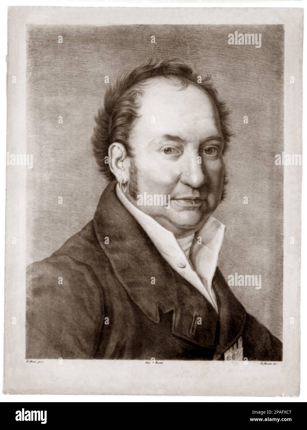 1835 ca , ITALIA : il celebre compositore italiano GIOACCHINO ROSSINI ( 1792 - 1868 ). - COMPOSITORE - OPERA LIRICA - CLASSICA - CLASSICA - RITRATTO - ritratto - musica - MUSICA - MUSICA - colletto - colletto - orecchino - piercing - anello d'oro - anello d'oro - orecchini - incisione - incisione - STORIA - FOTO STORICA --- ARCHIVIO GBB Foto Stock