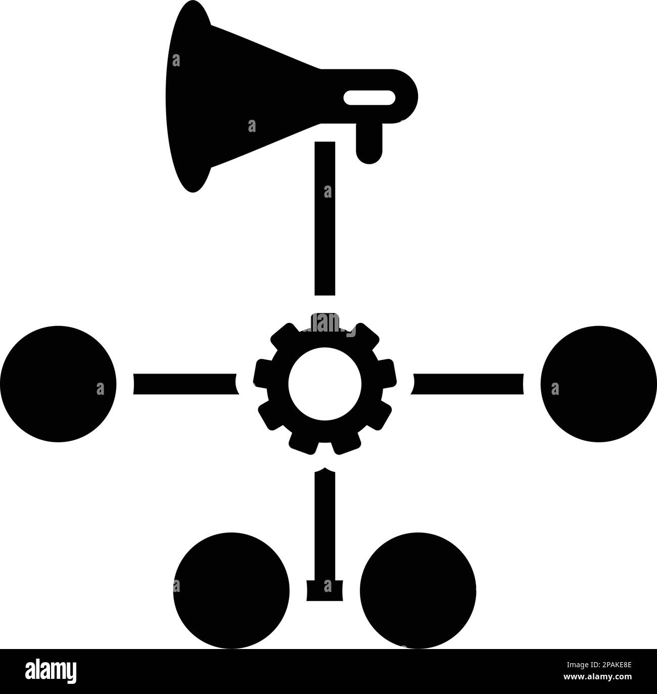 Virale, l'icona di gestione di marketing è isolato su sfondo bianco. Utilizzo per grafica e web design o scopi commerciali. File EPS vettoriale. Illustrazione Vettoriale