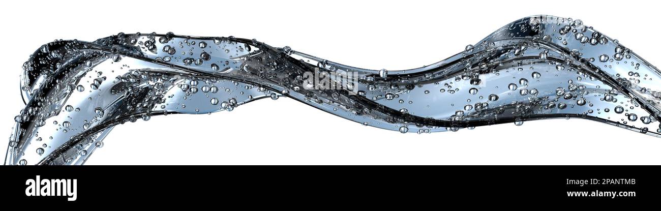 Astratto, drammatico, moderno, di lusso e di alto livello 3D rendering materiale di sfondo con una collezione di acqua trasparente e linee delicate isolato Hi Foto Stock