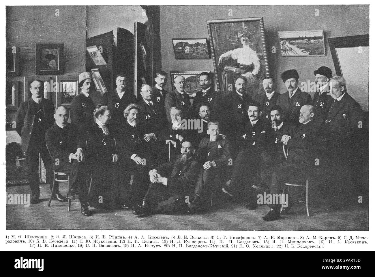 Gruppo di artisti della 'Mostra dei Wanderers'. Foto dal 1910. Foto Stock