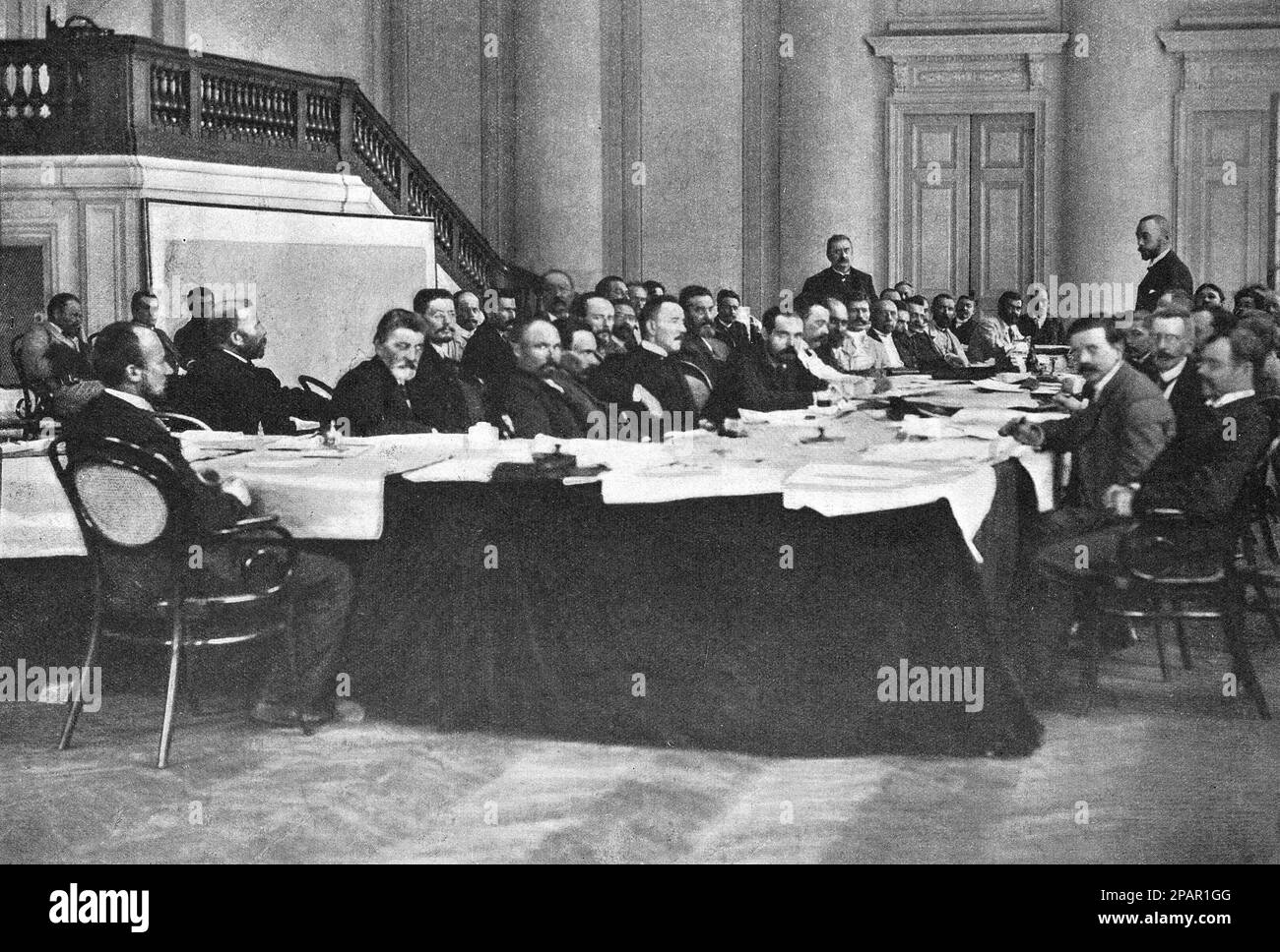 Riunione della Commissione Agraria della Duma di Stato in Russia. Foto dal 1906. Foto Stock