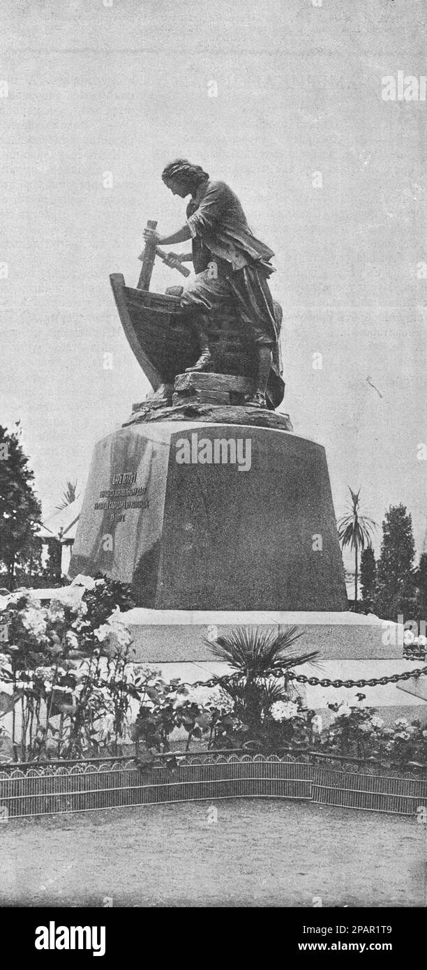 Monumento a Pietro il Grande in San Pietroburgo in Piazza del Senato. Foto dal 1910. Foto Stock