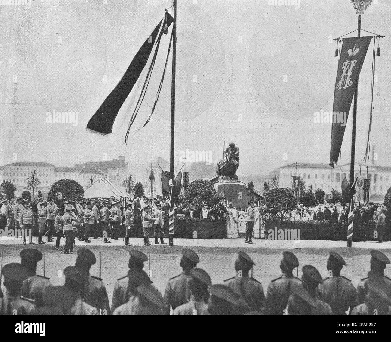 Apertura del Monumento a Pietro il Grande in San Petersburg in Piazza del Senato il 14 giugno 1910. Foto dal 1910. Foto Stock