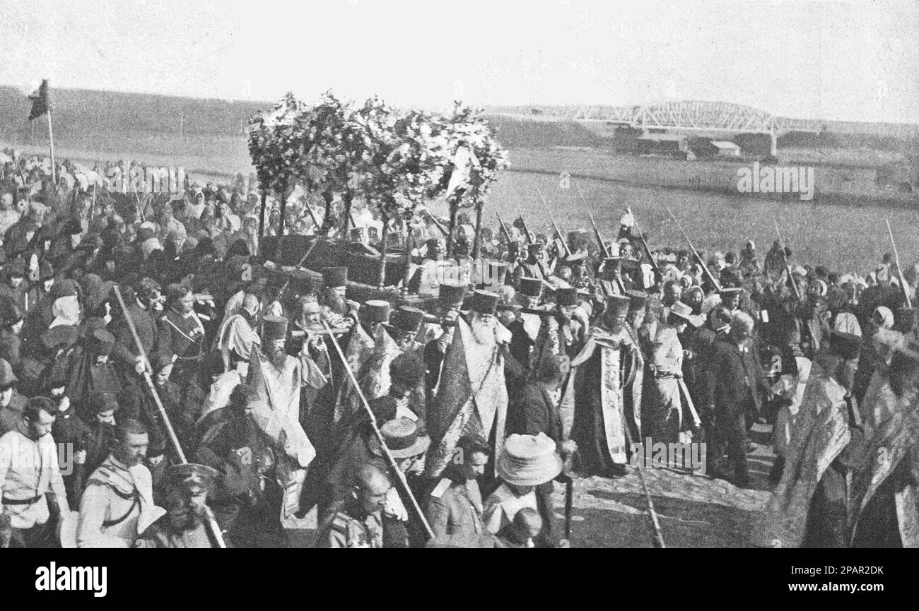 Processione del trasferimento delle reliquie di Eufrosine di Alessandria a Polotsk (Bielorussia). Foto dal 1910. Foto Stock