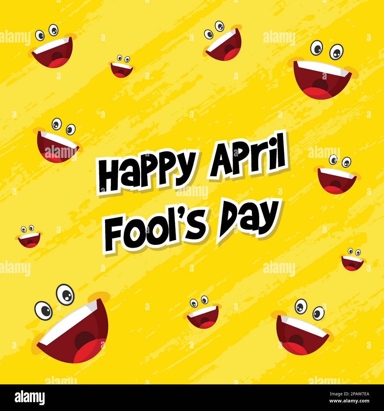 Aprile Fool's Day, Typography, colorato, creativo. Illustrazione della risata. illustrazione di sfondo vettoriale piatto Illustrazione Vettoriale