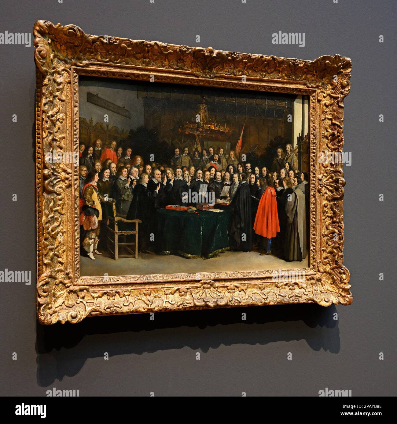 amsterdam, paesi bassi - 2023-03-06: rijksmuseum - dipingere il giuramento di ratifica del trattato di münster 1648 05 15 di gerard ter Foto Stock