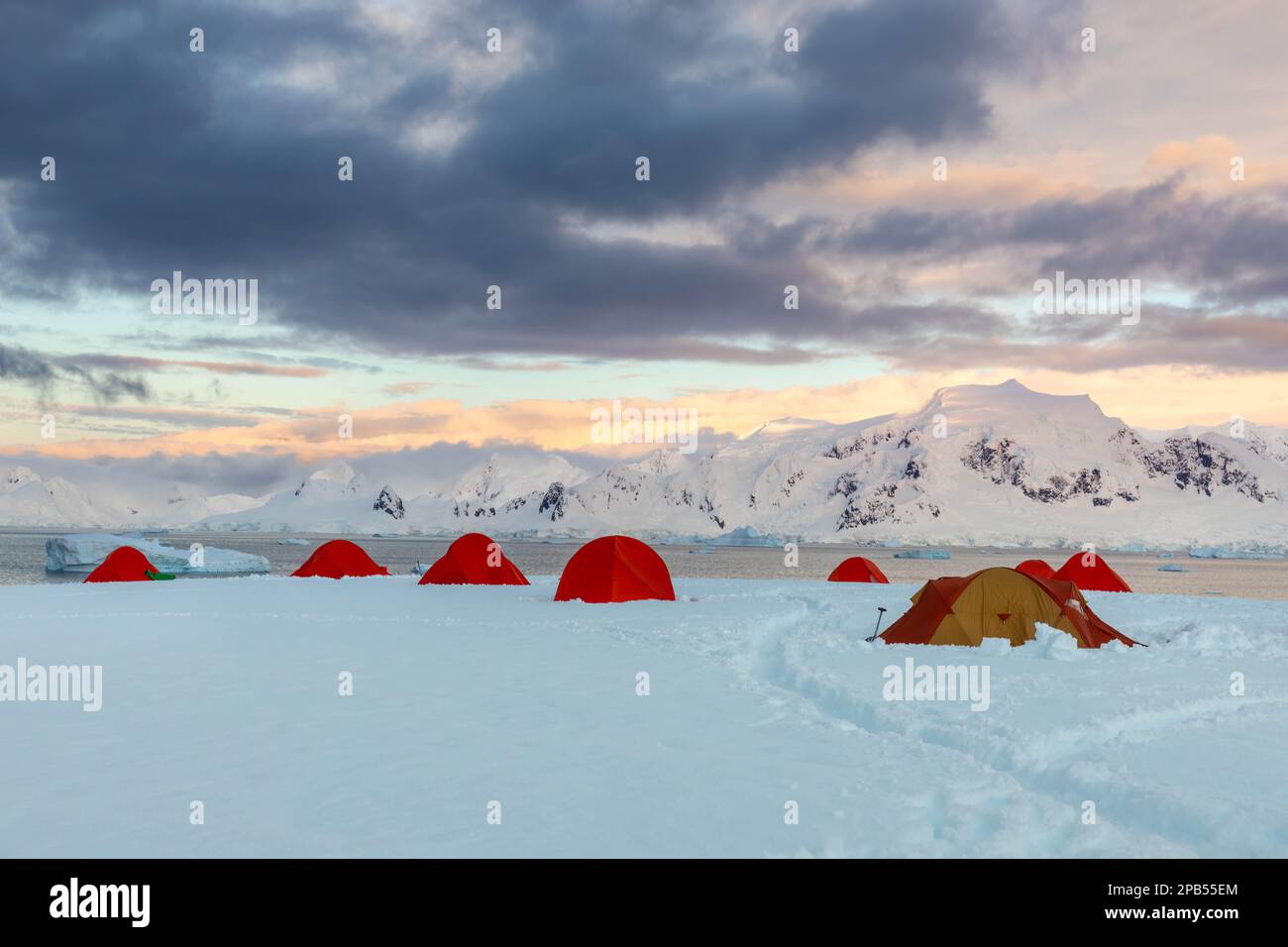 Campeggio invernale a Portal Point Antartide Foto Stock