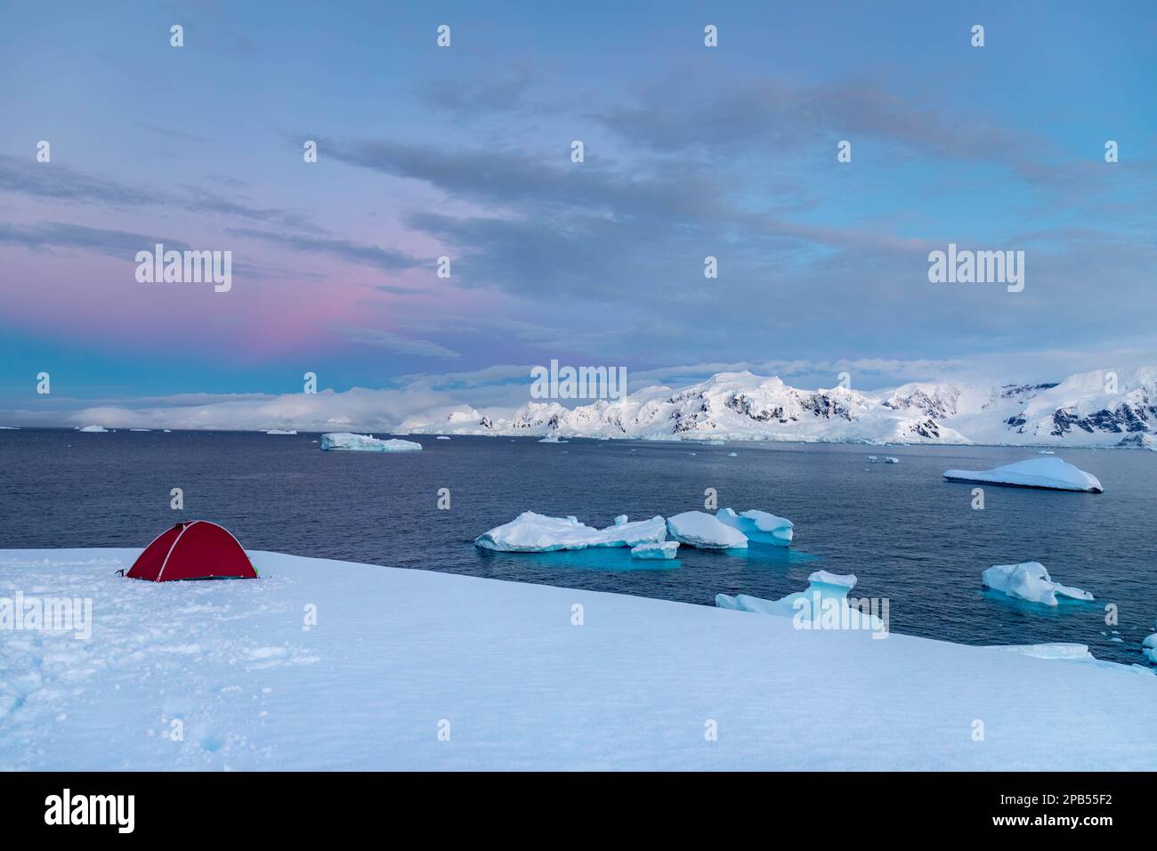 Campeggio invernale a Portal Point Antartide Foto Stock