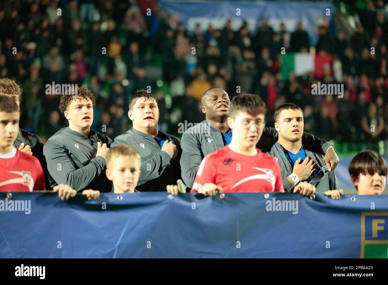 Stadio Monigo, Treviso, Italia, 10 marzo 2023, Italia nel corso del U20 - Italia vs Galles - Rugby incontro sei Nazioni Foto Stock