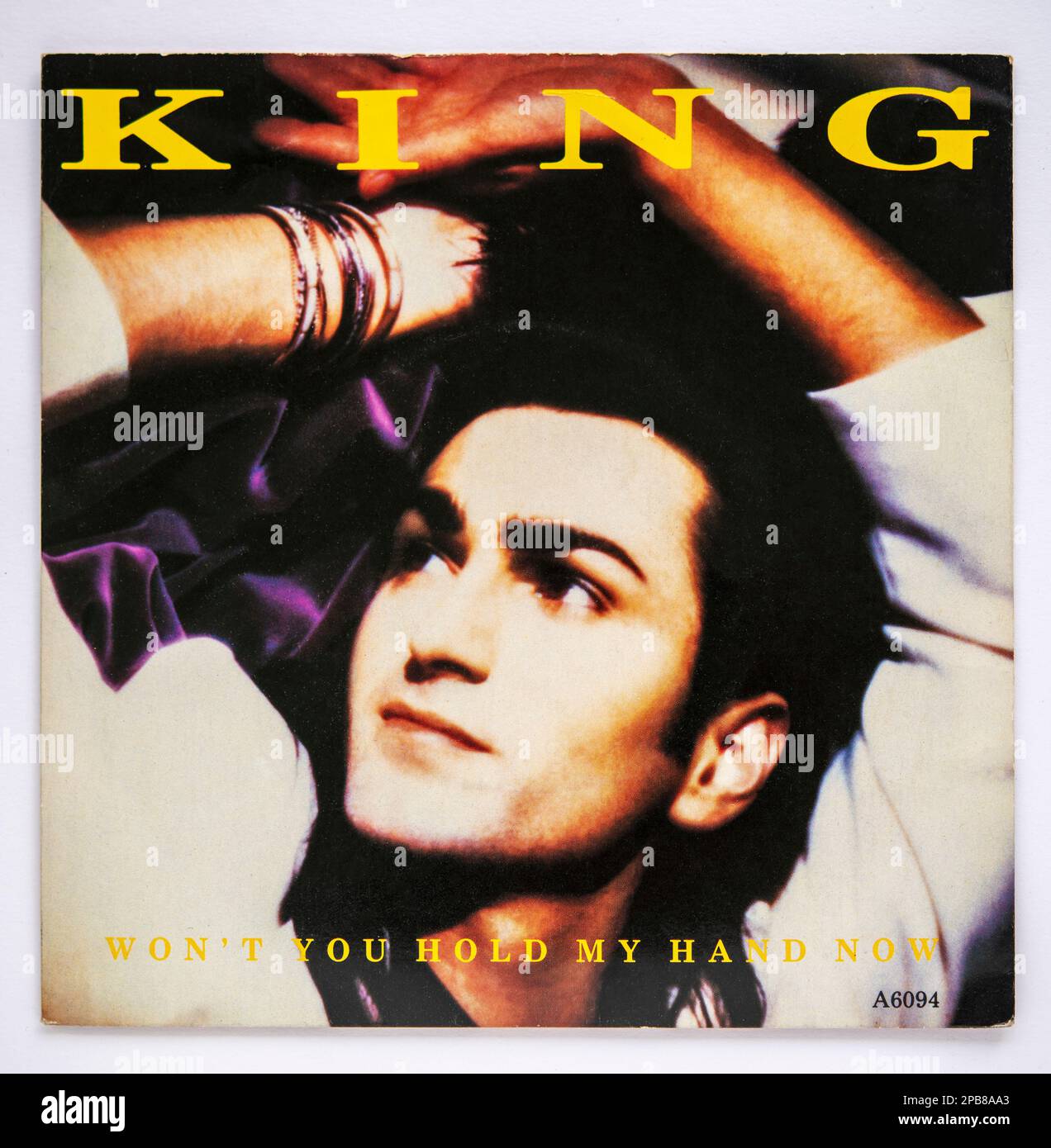 Copertina dell'immagine della versione singola da sette pollici di Won't You Hold My Hand Now di King, che è stata rilasciata nel 1984 Foto Stock