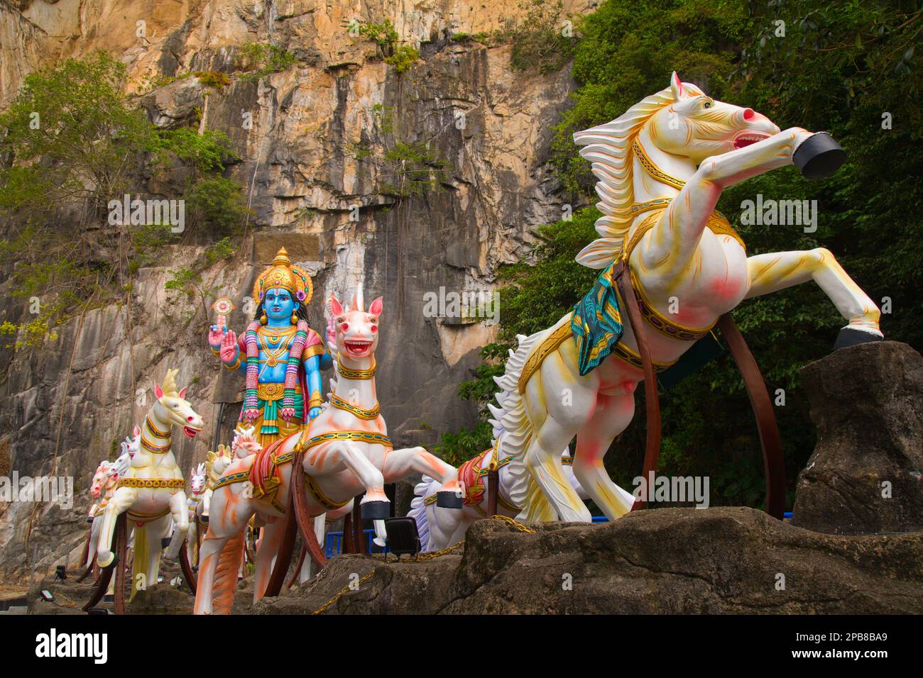 Malesia, Kuala Lumpur, grotte di Batu, statua di Krishna, Dio indù, Foto Stock