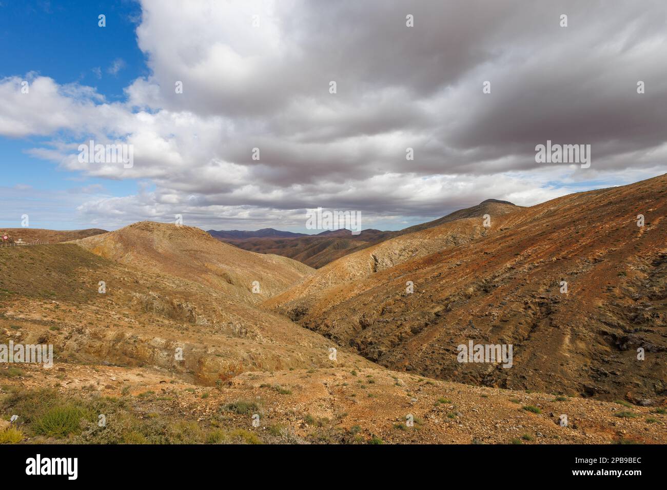 Vista del paesaggio di Fuerteventura dal punto di vista Mirador Astronomico, Isole Canarie Foto Stock