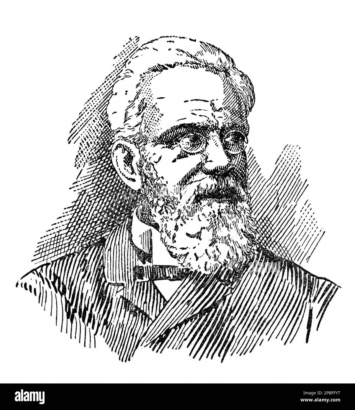 ENRICO BETTI ( 1823 - 1892 ) è stato un matematico italiano, ora ricordato soprattutto per il suo articolo del 1871 sulla topologia che ha portato alla successiva denominazione dei numeri Betti. Lavorò anche alla teoria delle equazioni, dando le prime esposizioni della teoria di Galois. Scoprì anche il teorema di Betti, risultato della teoria dell'elasticità. Nacque a Pistoia, in Toscana. Si è laureato all'Università di Pisa nel 1846. Dopo un periodo di insegnamento, ha tenuto un appuntamento lì dal 1857. Nel 1858 si è recato in Europa con Francesco Brioschi e Felice Casorati, incontrando Bernhard Riemann. Più tardi lavorò nella A. Foto Stock